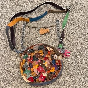 Colorful Leather Floral Shoulder/Crossbody Bag